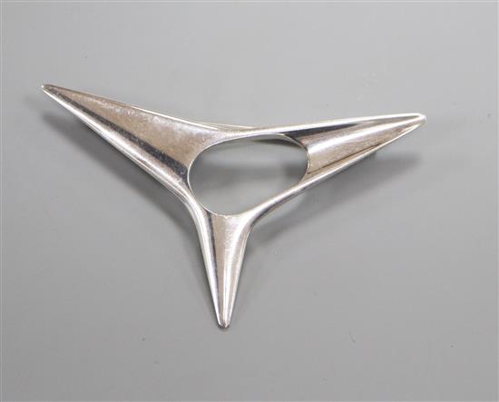 A George Jensen brooch, designed by Henning Koppel, no. 342, 76mm.